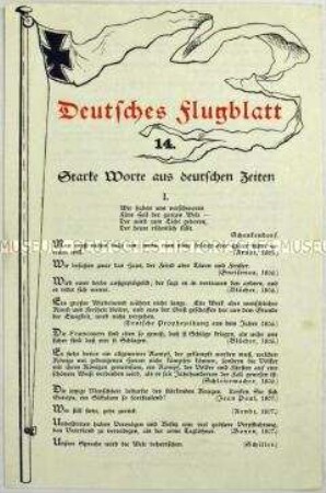Flugblatt mit patriotischen Aussprüchen bedeutender Persönlichkeiten