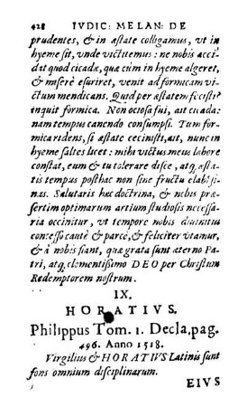 IX. Horativs. Philippus Tom. 1. Decla. pag. 496. Anno 1518.