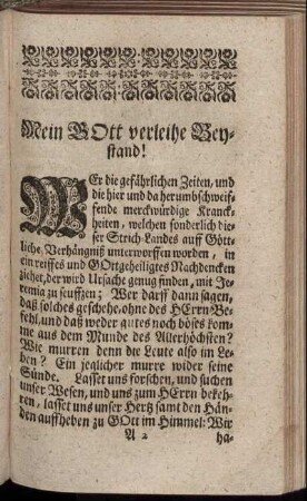 Mein Gott verleihe Beystand!
