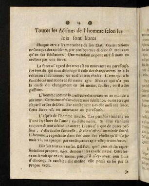 14-23, Toutes les Actions de l´homme selon les loix sont libres