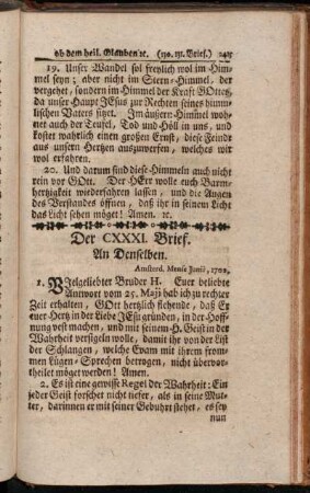 Der CXXXI. Brief. - Der CXXXVI. Brief.