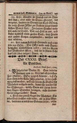 Der CXXXI. Brief. - Der CXXXVI. Brief.