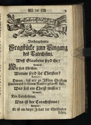 Vorhergehende Fragstuecke zum Eingang des Catechismi