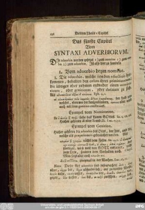 Das fünfte Capitel Vom Syntaxi Adverbiorum.