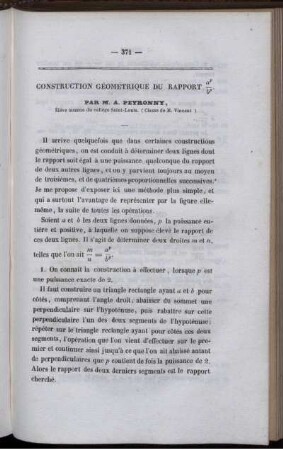 Construction géométrique du rapport...