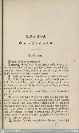 Erster Theil. Gemüsebau