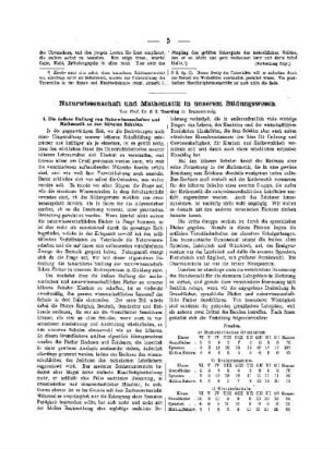 Naturwissenschaft und Mathematik in unserem Bildungswesen