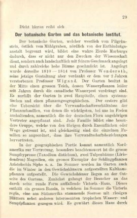 Der botanische Garten und das botanische Institut.
