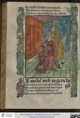 Zancken und zu gericht gon.