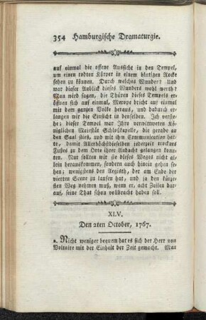 XLV. Den 2ten October, 1767