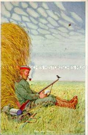 Soldat beim Ausruhen