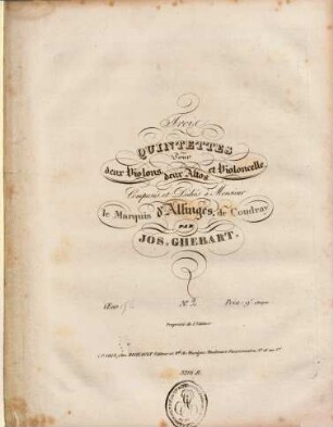 Trois quintettes pour deux violons, deux altos et violoncelle : oeuv. 56, 2