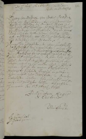 Berufung des Johann Stephan Pütter zum außerordentlichen Professor für Jura.
