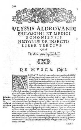 Ulyssis Aldrovandi Philosophi et Medici Bononiensis, Historiae de Insectis Liber Tertius qui est de Anelytris Bipennibus