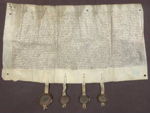 Erbhuldigungsrevers der Stadt Kuppenheim und der in das Amt Kuppenheim gehörigen Dörfer gegen Markgraf Christoph I. von Baden