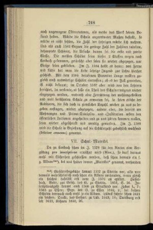 VII. Schul - Matrikel.