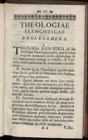 Theologiae Elenchticae Prolegomena
