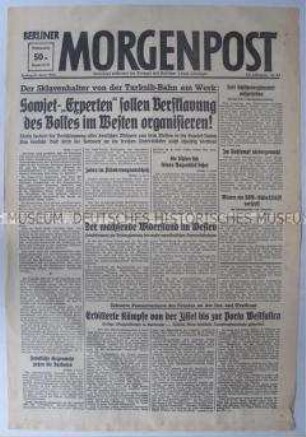 Tageszeitung "Berliner Morgenpost" überwiegend zu den Kämpfen an der Westfront