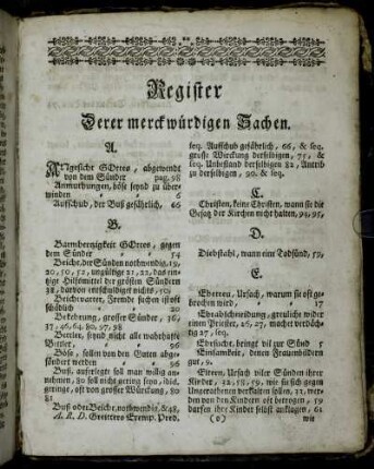 Register Derer merckwürdigen Sachen