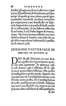 Sermone Vniversale Di Mercvrio Ad Escvlapio Il.