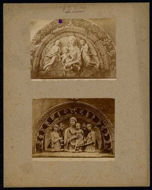 Palazzo di Parte Guelfa, Florenz / Palazzo del Bargello (auch: Palazzo del Podesta), Florenz: zwei Terracotta-Portalreliefs von Luca della Robbia
