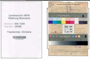 Entnazifizierung Christine Fassbender , geb. 23.10.1884 (Haendlerin)