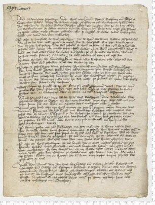 Klage und Verteidigung in Sateangelegenheiten, beurteilt, "gedegedinget", durch die Ritter Brand van dem Hus und Ludolf van Velten sowie Dyderik van Mandeslo und Ludelf van Estorpe.