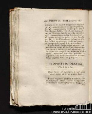 18. Propositio Decima Octava. Oxine ferrum ad magnetem, & vice versa omnis magnes ad ferrum accedere debet.
