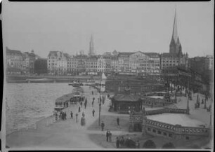 Hamburg-Altstadt. Jungfernstieg. Blick nach Südosten gegen den Alsterdamm (Ballindamm)