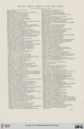 British artists serving with the forces