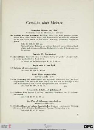 Gemälde alter Meister (Nr. 140-150)