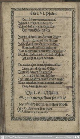 Der LVII. Psalm. Sey mir gnedig, Gott sey mir [et]c.