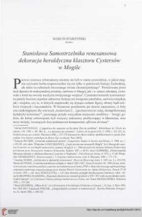 73: Stanisława Samostrzelnika renesansowa dekoracja heraldyczna klasztoru Cystersów w Mogile