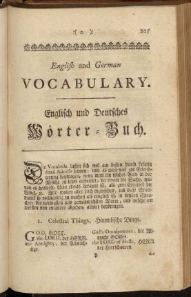 English and German Vocabulary. = Englisch und Deutsches Wörterbuch.