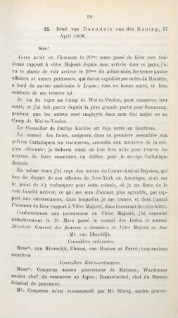 25. Brief van Daendels aan den Koning, 27 April 1808