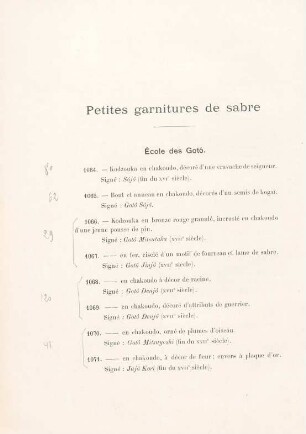 Petites garnitures de sabre