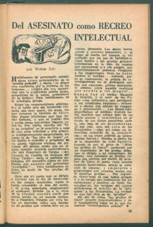 Del asesinato como recreo intelectual