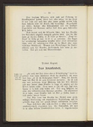 Drittes Kapitel: Das Krankenbett