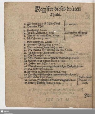 Register dieses dritten Theils.