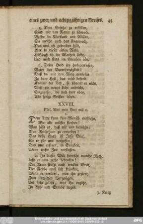 XXVIII. Mel. Was mein Gott will [et]c.