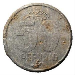 Fundmünze, 50 Pfennig, 1958 oder 1968