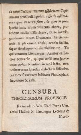 Censura Theologorum Provinciae