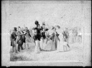 Gemälde "Parade auf dem Tempelhofer Feld" von Ludwig Elsholtz