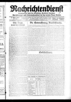 Nachrichtendienst : Berichtigungs- und Informationsblatt für das besetzte Ruhr-Gebiet : herausgegeben durch den französischen Pressedienst Düsseldorf