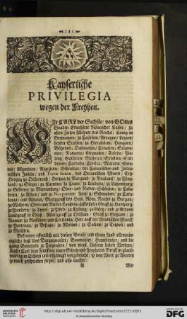 Kayserliche Privilegia