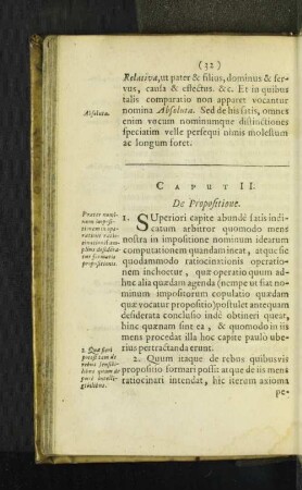 Caput II. De Propositione.
