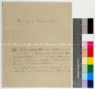 Brief von Karl Heinrich Nikolai mit der Beurteilung des zum Verkauf stehenden Gutes Pretzschendorf