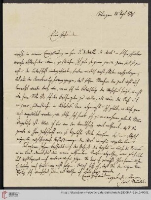 Korrespondenz Christian Friedrich Steudel / Carl Ullmann: Brief von Johann Christian Friedrich Steudel an Carl Ullmann