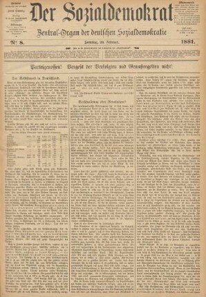 No 8. Sonntag, 20. Februar. 1881.