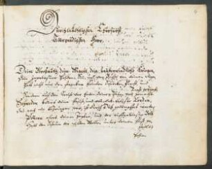 Widmung an Kurfürst Friedrich WIlhelm von Brandenburg